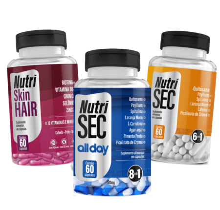 Combo com 3: 1 NutriSEC + 1 NutriSkin Hair + 1 NutriSEC all day